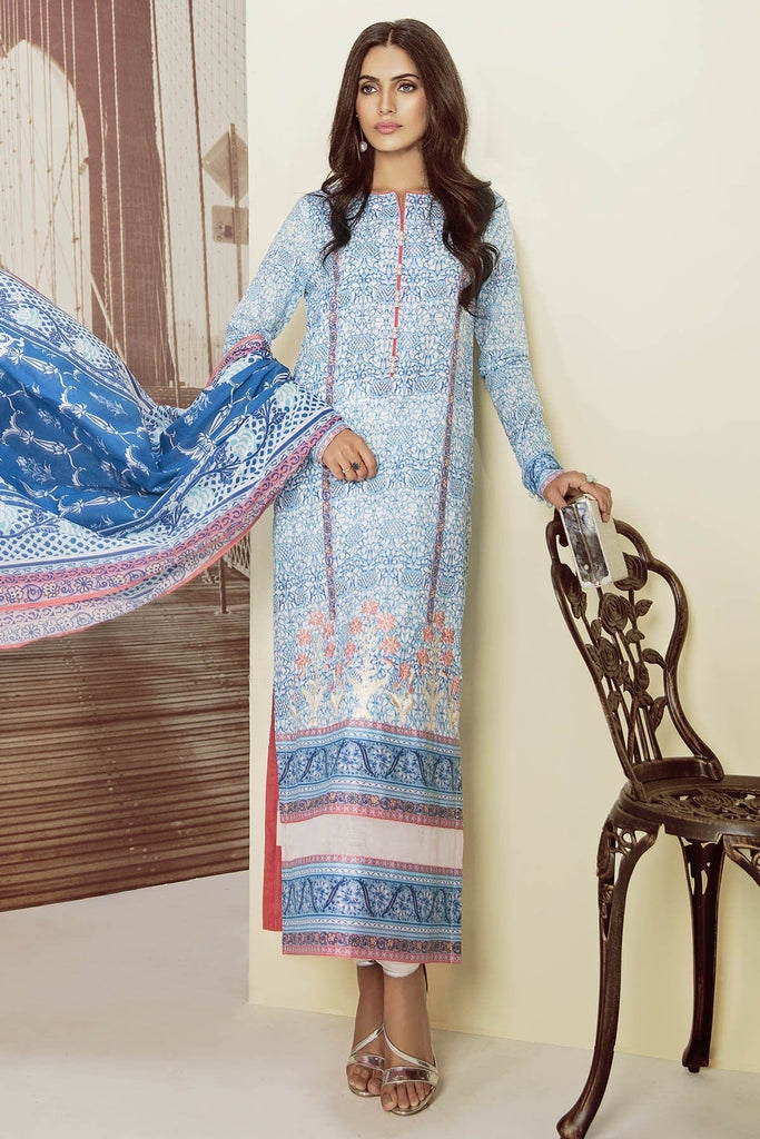 AlKaram Cambric Collection 2018 – 3 Piece Embroidered – MS-11.1-18-Blue