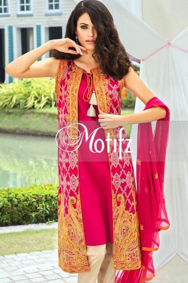 Motifz Embroidered Lawn Collection '15 Vol 2 – Red 1004 - YourLibaas
 - 1