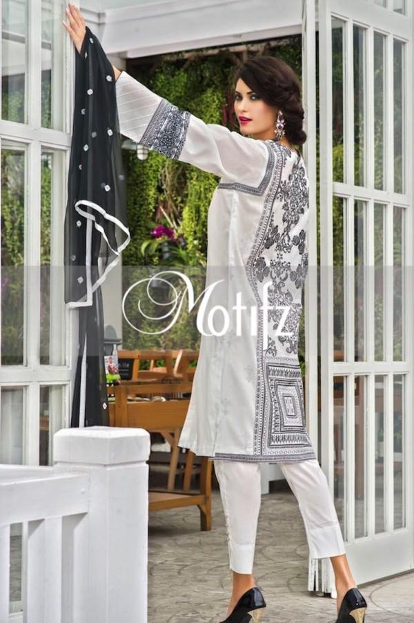 Motifz Embroidered Lawn Collection '15 Vol 2 – White 1007 - YourLibaas
 - 1