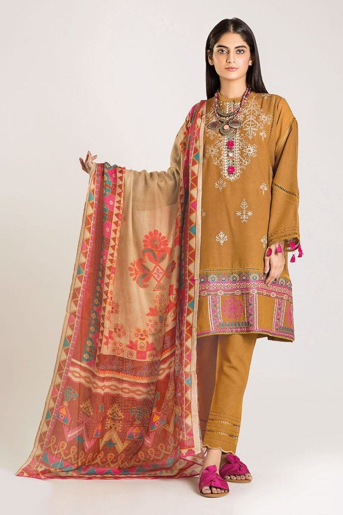 Khaadi Winter Escape Collection 2019 – NKB19505-Yellow-3Pc