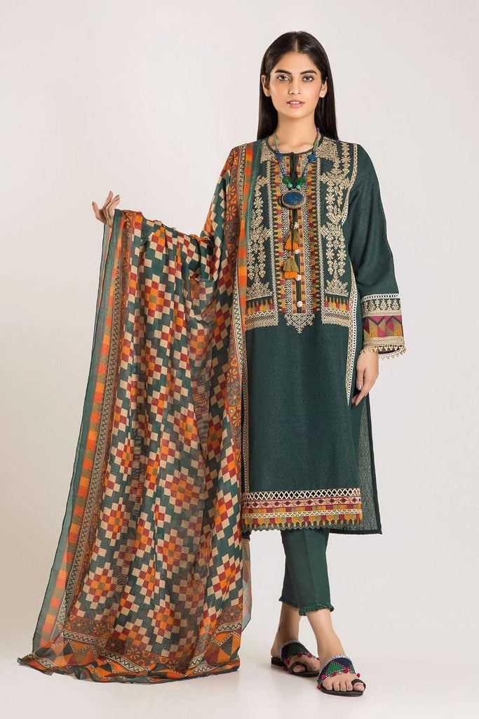Khaadi Winter Escape Collection 2019 – NKB19506-Green-3Pc