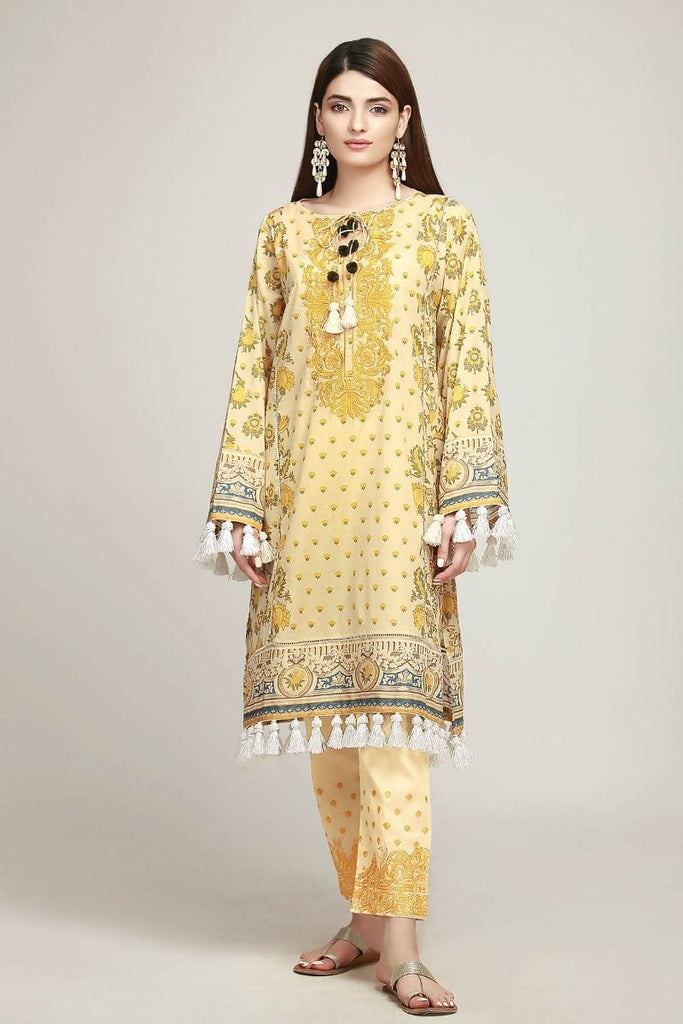 Khaadi The Tale of Spring Lawn Collection 2019 – NR19106 Yellow 2Pc