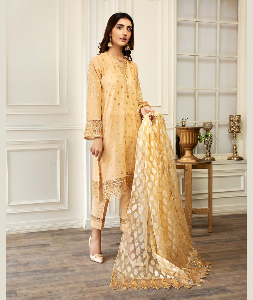 Zarif Festive Eid Lawn Collection – DESERT BROWN