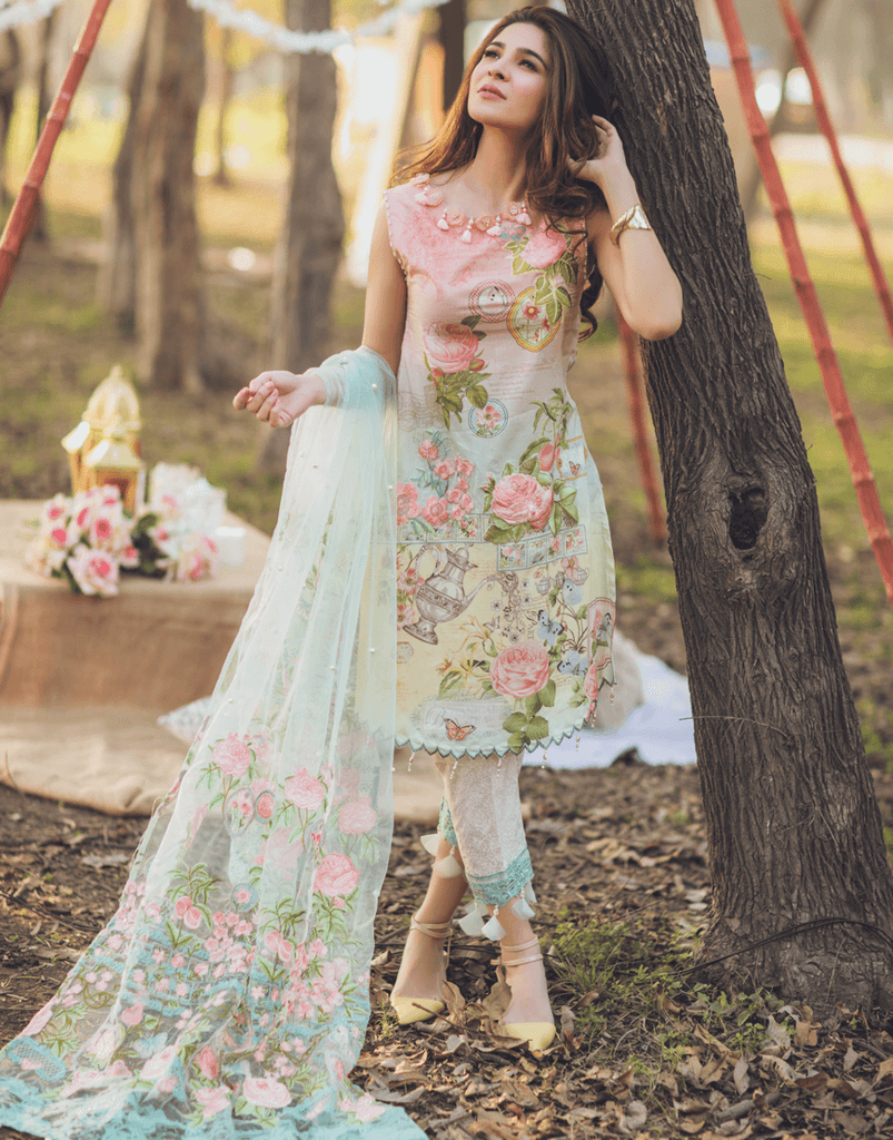 Rang Rasiya Premium Lawn Collection 2018 – Botanical Tea 3A