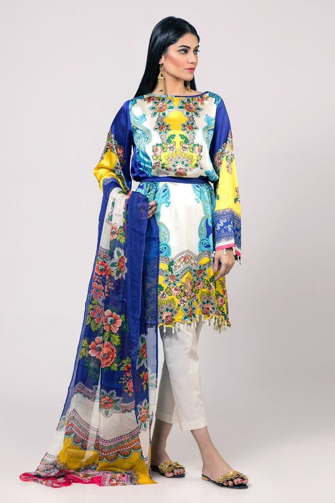 Khaadi The Tale of Spring Lawn Collection 2019 – PSD19109 Blue 2Pc