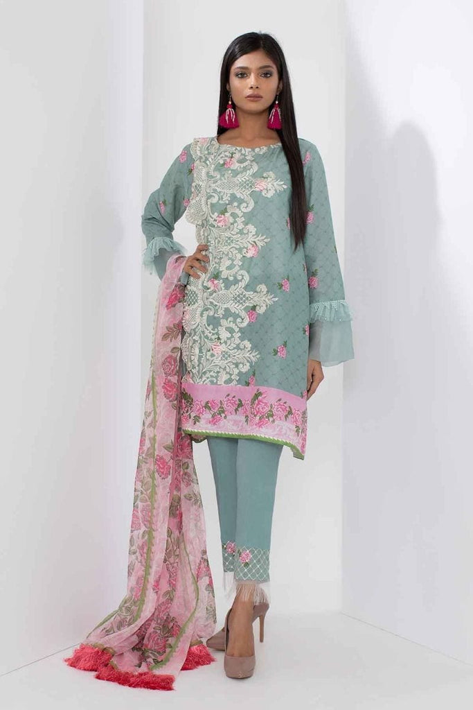 Khaadi Mid Summer Lawn Collection 2018 – R18301 Green 3Pc