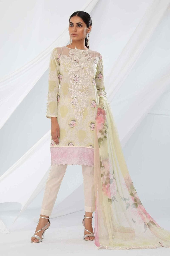 Khaadi Mid Summer Lawn Collection 2018 – R18305 Green 3Pc