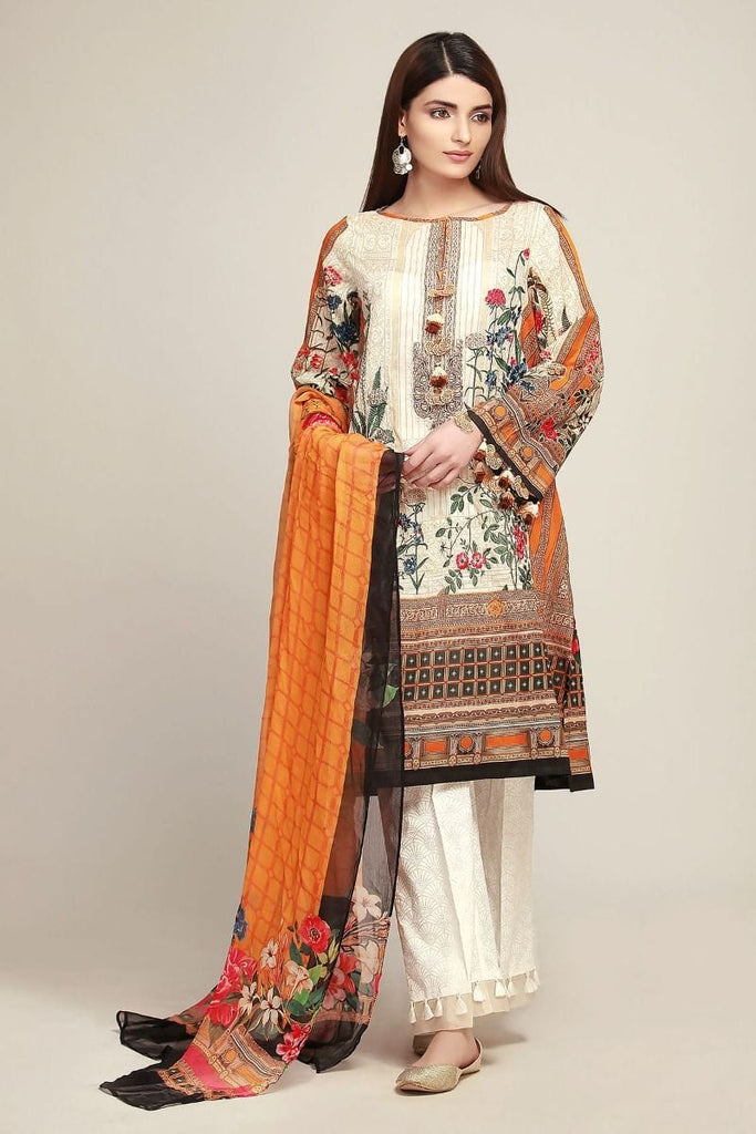 Khaadi The Tale of Spring Lawn Collection 2019 – RD19101 Off White 3Pc