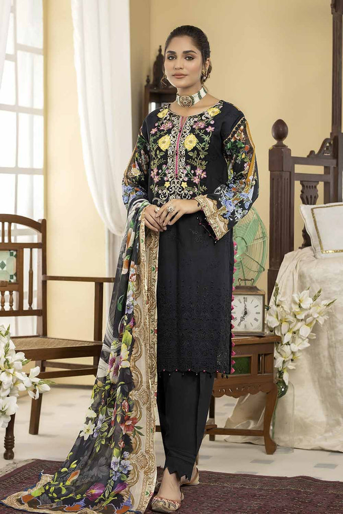 Zebaish Misaal Stitched/Pret Chikankari & Printed Lawn with Chiffon Dupatta  – DN2