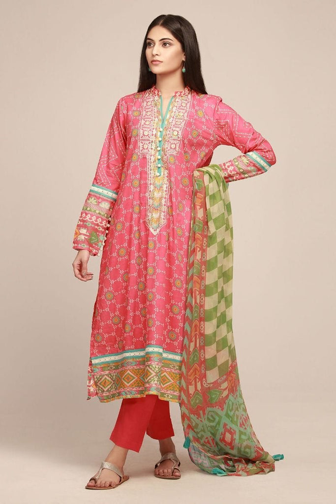 Khaadi The Tale of Spring Lawn Collection 2019 – RR19102 Pink 3Pc