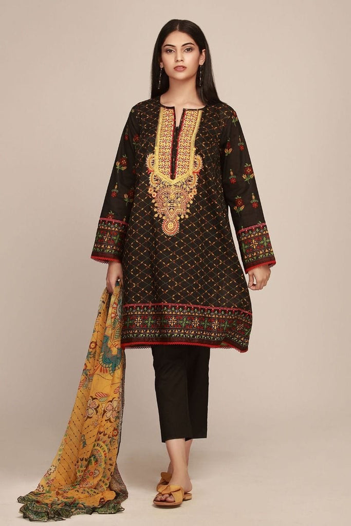 Khaadi The Tale of Spring Lawn Collection 2019 – RR19103 Black 3Pc