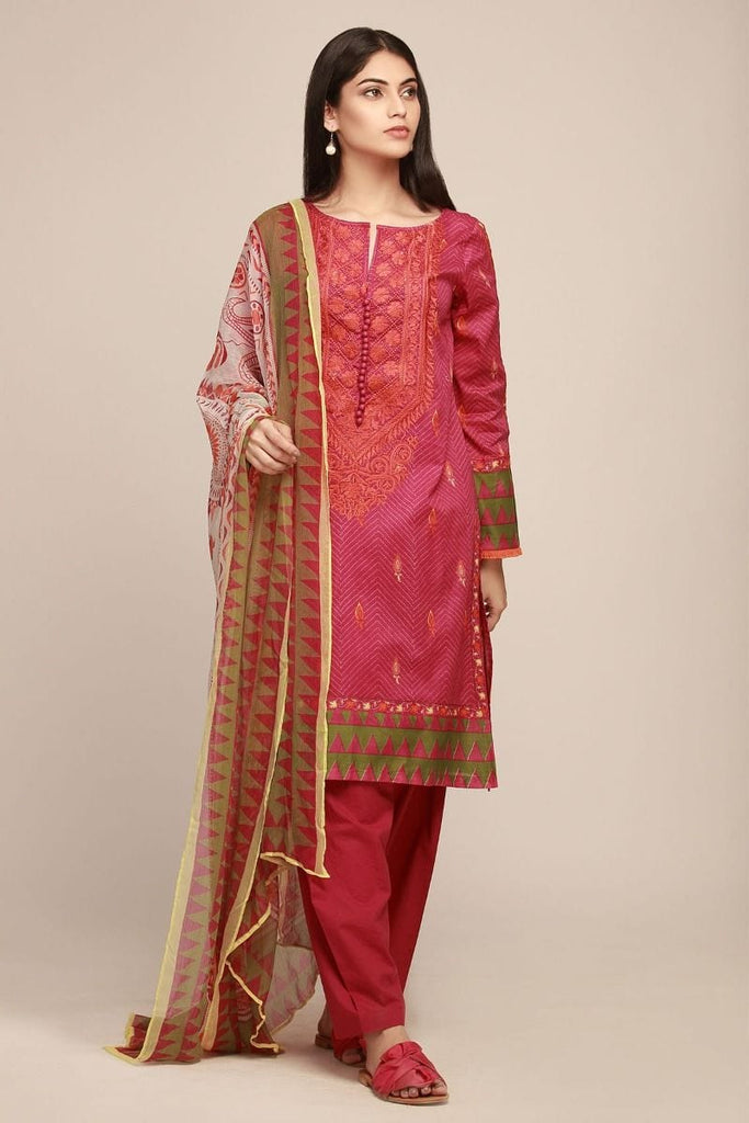 Khaadi The Tale of Spring Lawn Collection 2019 – RR19104 Pink 3Pc