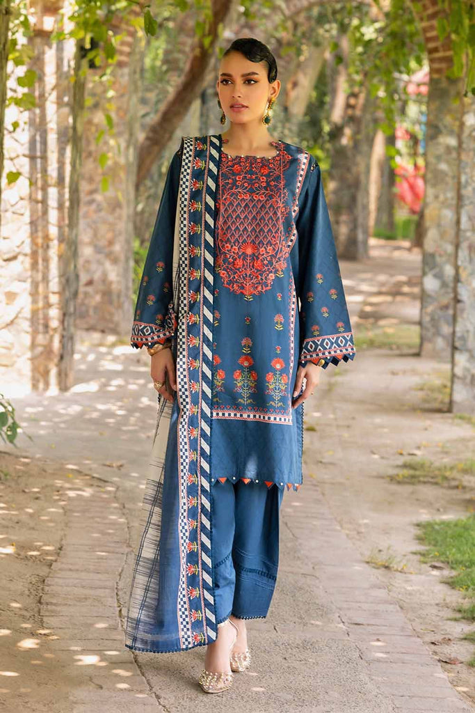 Gul Ahmed 2023 – 2PC Embroidered Cambric Suit with Digital Printed Lawn Dupatta TCE-32002
