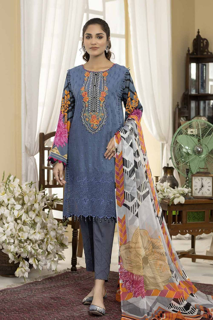 Zebaish Misaal Stitched/Pret Chikankari & Printed Lawn with Chiffon Dupatta  – DN5