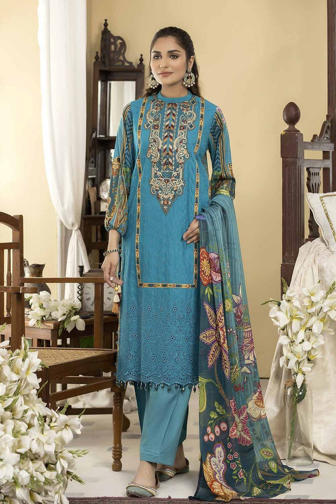 Zebaish Misaal Stitched/Pret Chikankari & Printed Lawn with Chiffon Dupatta  – DN9