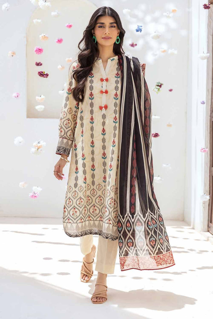 Gul Ahmed 2023 – 3PC Printed Cambric Suit with Lawn Dupatta CBN-32003 A