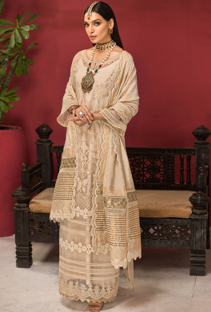 Shanaya by Saadia Asad Festive Lawn Collection 2019 – D5 Beige