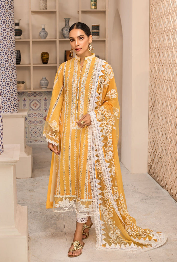 Shanaya by Saadia Asad Festive Lawn Collection 2019 – D9 Yellow