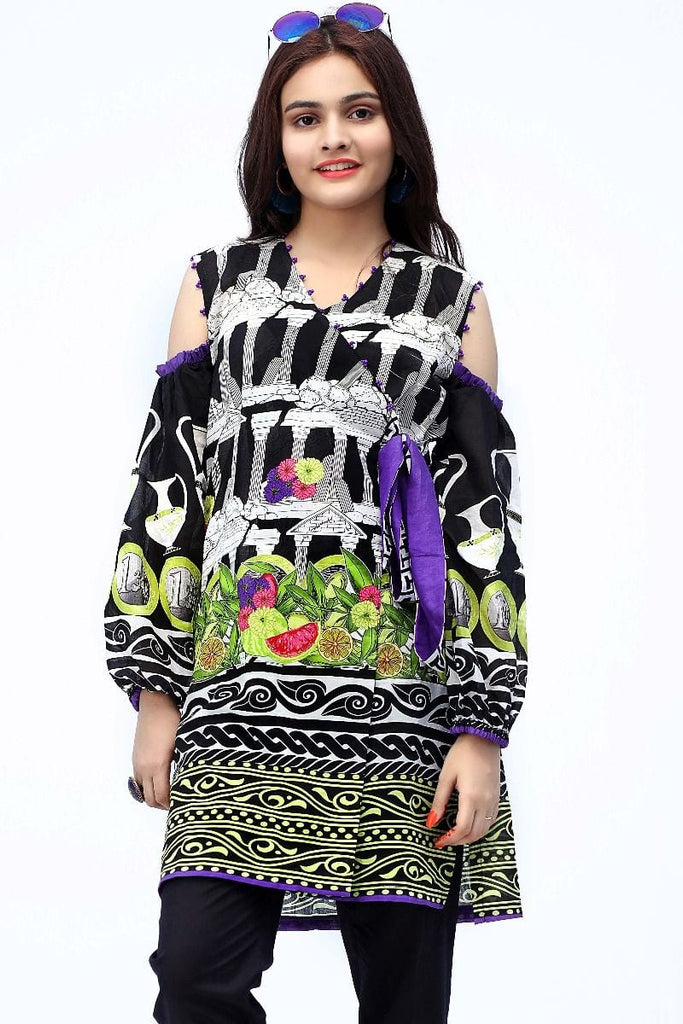 Gul Ahmed YOLO Collection 2018 – Black 1 Pc Digital Printed Shirt SL-491