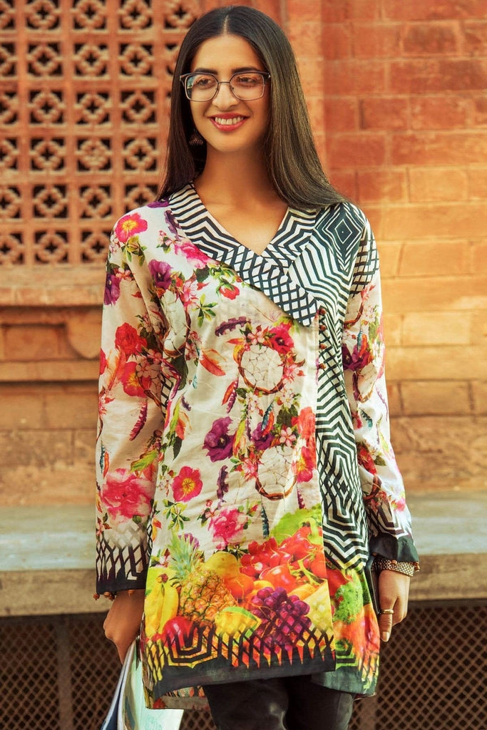 Gul Ahmed YOLO Collection - Creme 1 Pc Digital Print Shirt SL-396