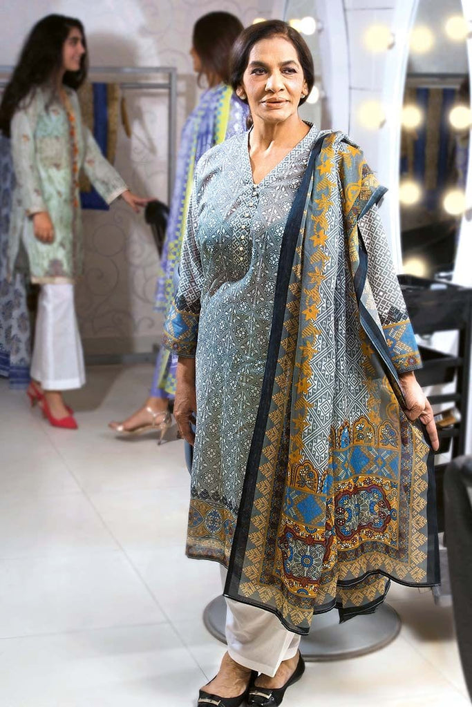 Gul Ahmed Summer Essential Collection 2018 – Grey 2 Pc Printed Lawn TL-148 B