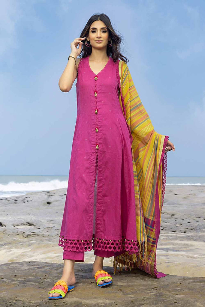 Gul Ahmed 2023 – 3PC Jacquard Suit with Yarn Dyed Dupatta MJ-32046