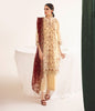 Zellbury Luxury Collection – Embroidered Shirt Shalwar Dupatta - Beige - Dobby Suit-0301 WULC23E30301