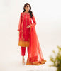 Zellbury Luxury Collection – Embroidered Shirt Shalwar Dupatta - Red - Organza Suit-0303 WULC23E30303