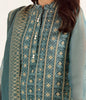 Zellbury Luxury Collection – Embroidered Shirt Shalwar Dupatta - Green - Khaddi Net Suit-0359 WULC23E30359