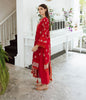 Zellbury Winter Collection  2023 – Embroidered Shirt Dupatta - Red - Khaddar Suit - 0667 - WUW23E20667