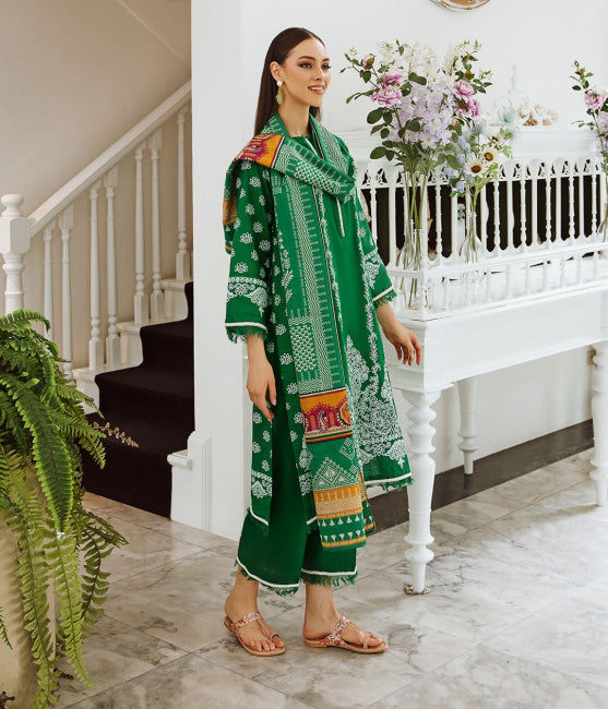 Zellbury Winter Collection  2023 – Shirt Shalwar Dupatta - Green - Khaddar Suit - 0754 - WUW23X30754