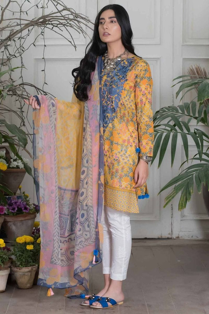 Khaadi Summer Lawn Collection 2018 Vol-2 – Y18203 Yellow