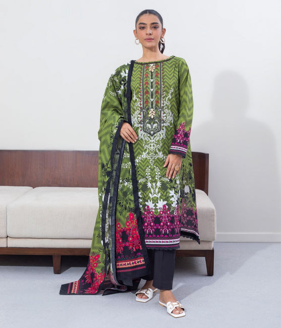 Zellbury Intermix Collection – Shirt Dupatta - Green - Cambric Suit-0603 - WUC23X20603