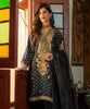 Zellbury Luxury Collection – Embroidered Shirt Shalwar Dupatta - Pitch Black - Zari Jacquard Suit ZWULCE322021