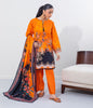 Zellbury Intermix Collection – Embroidered Shirt Dupatta - Orange - Cambric Suit-0612 - WUC23E20612